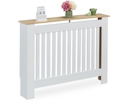 radiatormbouw - 83x112x19 cm - landelijk - met plank - wit