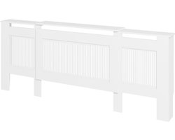 Radiatorombouw - Radiatorpaneel - Verstelbare Lengte - 125-201 cm - Radiator Ombouw Verwarming - Radiatoromkasting - Radiatorbekleding - MDF - Wit - Strak Design