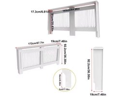 Radiatorombouwen - Radiatorbekleding - Woonkamer Meubels - Moderne Minimalistische Stijl - Verticaal - XL - Buiten 172x19x92.2cm/67.7x7.4x36inch - Binnen 165x17.3x91cm/64.96x6.81x35.83inch - Wit