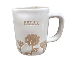 Rae Dunn - mok - beker - relax - decoratie - farmhouse - theemok - koffiemok - grote mok - mok met tekst