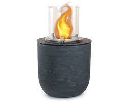 RAFFAELLO gietijzeren grijze bio-ethanolhaard, staande vuurkorf voor binnen en buiten, d.35 x h.55