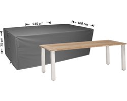 Raffles Covers Beschermhoes tuintafel - 240 x 100 H: 75 cm - D-RT240 - Waterdicht - Ademend - UV-bestendig - Elastisch rijgkoord - Beschermhoes tuinmeubelen