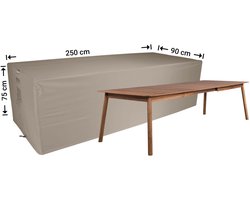 Raffles Covers Beschermhoes tuintafel - 250 x 90 H: 75 cm - RT250small - Waterdicht - Ademend - UV-bestendig - Elastisch rijgkoord - Beschermhoes tuinmeubelen