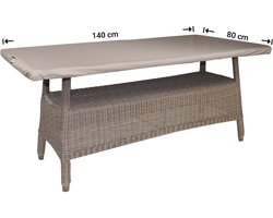 Raffles Covers Beschermhoes tuintafelblad - 140 x 80 H: 5 cm - RTT14080 - Waterdicht - UV-bestendig - Elastische zoom - Beschermhoes tuinmeubelen - Tuintafelbladhoes