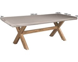 Raffles Covers Beschermhoes tuintafelblad - 250 x 100 H: 5 cm - RTT250100 - Waterdicht - UV-bestendig - Elastische zoom - Beschermhoes tuinmeubelen - Tuintafelbladhoes