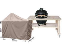 Raffles Covers Big Green Egg / Kamado hoes - 140 x 80 H: 140 cm - RBGE140 - Waterdicht - Ademend - UV-bestendig - Elastisch rijgkoord - Big Green Egg / Kamado Accessoires - Hoes voor BBQ + Tafel
