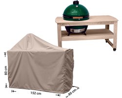 Raffles Covers Big Green Egg / Kamado hoes - 152 x 80 H: 140 cm - RBGE152 - Waterdicht - Ademend - UV-bestendig - Elastisch rijgkoord - Big Green Egg / Kamado Accessoires - Hoes voor BBQ + Tafel