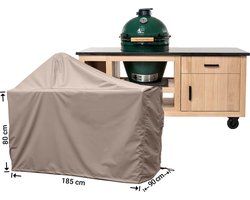 Raffles Covers Big Green Egg / Kamado hoes - 185 x 90 H: 140 cm - RBGE185 - Waterdicht - Ademend - UV-bestendig - Elastisch rijgkoord - Big Green Egg / Kamado Accessoires - Hoes voor BBQ + Tafel