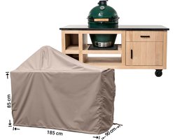 Raffles Covers Big Green Egg / Kamado hoes - 185 x 90 H: 145 cm - RBGE185 - Waterdicht - Ademend - UV-bestendig - Elastisch rijgkoord - Big Green Egg / Kamado Accessoires - Hoes voor BBQ + Tafel