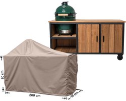Raffles Covers Big Green Egg / Kamado hoes - 200 x 90 H: 140 cm - RBGE200 - Waterdicht - Ademend - UV-bestendig - Elastisch rijgkoord - Big Green Egg / Kamado Accessoires - Hoes voor BBQ + Tafel