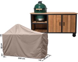 Raffles Covers Big Green Egg / Kamado hoes - 220 x 90 H: 140 cm - RBGE220 - Waterdicht - Ademend - UV-bestendig - Elastisch rijgkoord - Big Green Egg / Kamado Accessoires - Hoes voor BBQ + Tafel