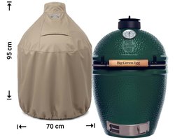 Raffles Covers Big Green Egg / Kamado hoes - 70 x 70 H: 95 cm - RBGE70 - Waterdicht - Ademend - UV-bestendig - Elastisch rijgkoord - Big Green Egg / Kamado Accessoires - Hoes voor BBQ + Tafel