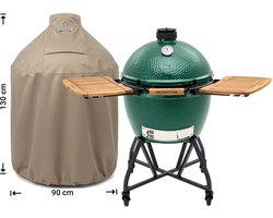 Raffles Covers Big Green Egg / Kamado hoes - 90 x 90 H: 130 cm - RBGE90long - Waterdicht - Ademend - UV-bestendig - Elastisch rijgkoord - Big Green Egg / Kamado Accessoires - Hoes voor BBQ + Tafel