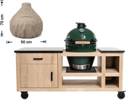 Raffles Covers Big Green Egg / Kamado hoes - 90 x 90 H: 70 cm - RBGE90dome - Waterdicht - Ademend - UV-bestendig - Elastisch rijgkoord - Big Green Egg / Kamado Accessoires - Hoes voor BBQ + Tafel