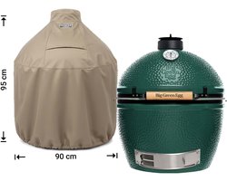 Raffles Covers Big Green Egg / Kamado hoes - 90 x 90 H: 95 cm - RBGE90 - Waterdicht - Ademend - UV-bestendig - Elastisch rijgkoord - Big Green Egg / Kamado Accessoires - Hoes voor BBQ + Tafel
