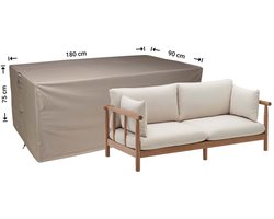 Raffles Covers Loungebank hoes - 180 x 90 H: 75 cm - RLB180small - Waterdicht - Ademend - UV-bestendig - Elastisch rijgkoord - Beschermhoes tuinmeubelen