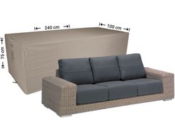 Raffles Covers Loungebank hoes - 240 x 100 H: 75 cm - RLB240straight - Waterdicht - Ademend - UV-bestendig - Elastisch rijgkoord - Beschermhoes tuinmeubelen