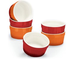 ragout-vinkom - Ovenvaste vormen in oranje - creme brulee-kom - dessertkom met elk 185 ml