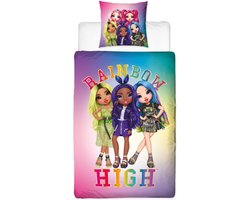 Rainbow High Dekbedovertrek 140x200 cm, kussensloop 63x63 cm