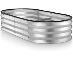 Raised Bed Garden Bed - Galvanized Steel Tuinmeubelen - Open Bodem voor Bloemen en Aromatische Kruiden (120 x 60 x 30 cm)