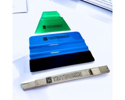 Rakel met vilt - mesje voor raamfolie - rubberen rakel - toolset raamfolie