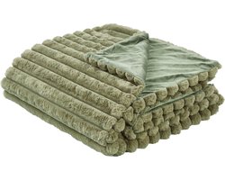 RAKYA - Bedsprei - Groen - 200 x 220 cm - Nepbont