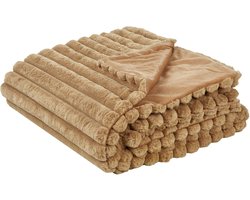 RAKYA - Bedsprei - Lichtbruin - 150 x 200 cm - Nepbont