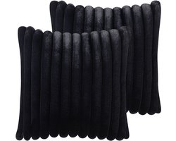 RAKYA - Sierkussen set van 2 - Zwart - Polyester