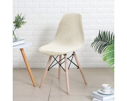 Ralfos Stoelhoes Velvet Champagne | Scandinavische Kuipstoel | Verkrijgbaar per stuk, Set van 4, 6 en 8 | Volumekorting | Hoes | Scandinavisch Beschermend | Luxe en Chic | Zacht | Duurzame oplossing | Woonkamer upgrade | Stijlvol | Wonen