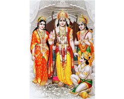 Ram Darbar Poster - Religieuze Kunst - Woonkamer Decoratie - Sprankelende Coating - 60 x 91 cm - Meerkleurig