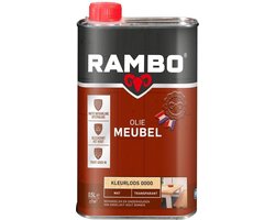 Rambo Meubel Olie Transparant Mat - Hoge Kwaliteit - Beschermt het Hout - Kleurloos - 0.5L