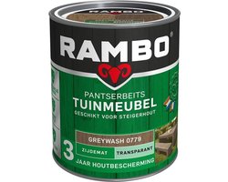 Rambo Pantserbeits Tuinmeubel Zijdeglans - Makkelijk Verwerkbaar - Waterproof - Greywash - 0.75L