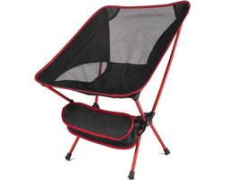 RAMBUX® - Strandstoel - Campingstoel - Rood - Strand & Camping - Kampeerstoel Compact Opvouwbaar & Lichtgewicht - Vouwstoel met Opbergtas