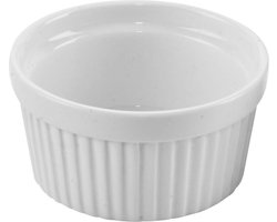 Ramekin Porselein Wit 9 cm, 150 ml - Oven Schaaltje - Ovenschaal - Snackkommen - Dipschalen - Kleine Kom voor Dipsauzen en Snacks