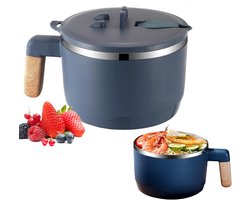 Ramen Bowl - Instant Stainless Steel - Japanse Soep Kom - 1000 ml - Dubbel Geïsoleerd - Geseald - Pasta Kom met Deksel - Lekvrij - Instant Noodle Kom - Kom Tafelgerei - Keukenaccessoires