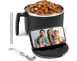 Ramen Bowl Set 1200ml - Noedelkom met Deksel en Eetstokjes - Instant Noedel Cooker Pot - Ramen Bowls voor College Dorm en Home Office