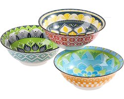Ramen Bowl Set Pho Bowls - Porcelain Noodle Bowl Sets voor Keuken 35oz - Kleurrijke Keramische Schalen voor Het Serveren van Ontbijtgranen - Miso Soep - Salade - Pasta - Noodles - Magnetron en Ovenveilig