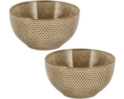 Ramen Kom Set van 2 – Aardewerk Soepkommen Zonder Oor – Schalen – Kommen en Fruitschaal voor Soep, Noodles, Salade, Ontbijt en Snacks – Ø14 cm – Vaatwasser Veilig