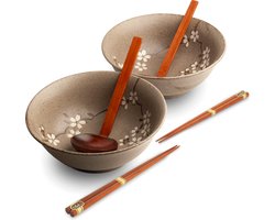 RAMENBOWLSET ANEMOON TAUPE O22 CM/H9CM - 2 PERS