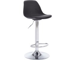 Rangsit barkruk met zwart kunststof en chroom frame