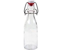 RANO - 1x beugelfles 200ml | porseleinen dop | Luchtdicht | fles met beugelsluiting | beugelflessen | weckfles | inmaakfles | sapfles | glazen flesjes met dop | decoratie