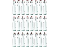 RANO - 24x beugelfles 500ml | porseleinen dop | Luchtdicht | fles met beugelsluiting | beugelflessen | weckfles | inmaakfles | sapfles | glazen flesjes met dop