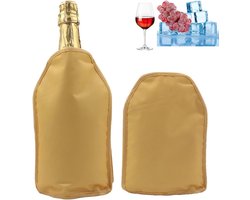 Rapid Ice Wijnkoeler Gel Wijnflessenkoeler Ice Pack Case Vriezer Case Vodka Tequila Cooler Carrier (Geel)