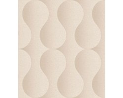 Rasch Sky Lounge 727715 Vliesbehang – Retro Design – Cream/Beige – 10m x 53cm