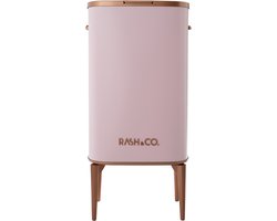 Rash & Co - Prullenbak op pootjes - Geschikt voor 60 liter vuilniszakken - Roze - Esthetisch design - Met touch deksel