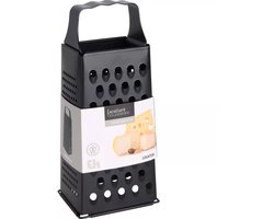 Rasp - Keuken - Keukenrasp - Blokrasp - Tafelrasp - Tafel - Vierkante Rasp - Met 4 verschillende raspvlakken - Mat Zwart - RVS - 10 x 8 x 24,5CM