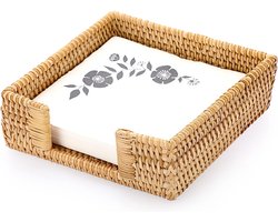 Rattan Luncheon Napkin Holder - Woven Lunch Napkin Tray - Tissue Napkin Paper Dispenser - Tabletop Decor Storage Tray voor Keuken - Eetkamer - Bar - Feest - Moderne Buffet Napkin Caddy voor Badkamer