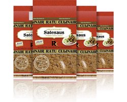 Ratu Culinair | 4 x 400gr Pindasaus saté | Ambachtelijk bereid  | satésaus kant en klaar | Glutenvrij