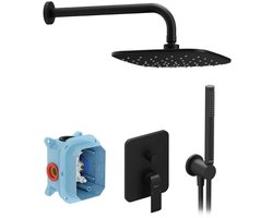 Ravak Flat - Doucheset met inbouwkraan, met inbouwdeel, 25x25 cm, chroom X07S071