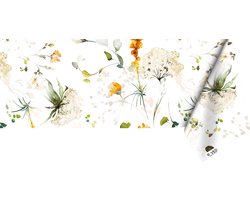 Raved Katoen Tafelzeil Bloesem  140 cm x  100 cm - Oranje - Bloemen - Waterafstotend - Uitwasbaar